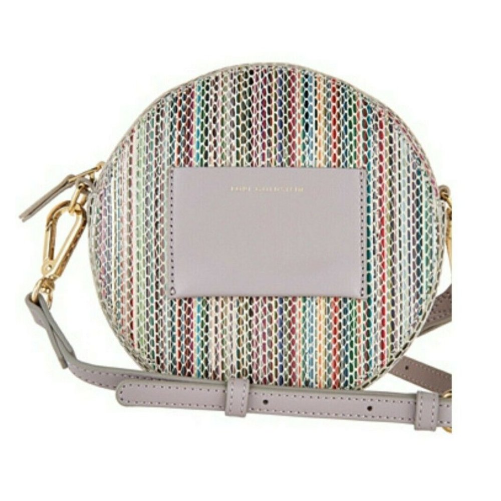 Women Genuine Leather Circle Pouch Cross Body